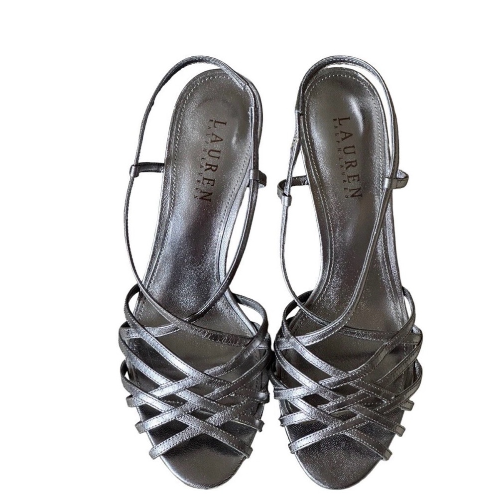 Ralph Lauren Metallic Strappy Heels